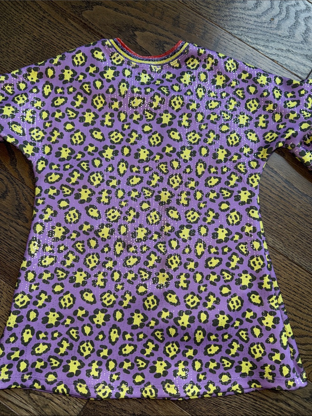 Sara Sara Purple & Yellow Leopard Smiley Patch Kids Dress - Picture 10 of 10